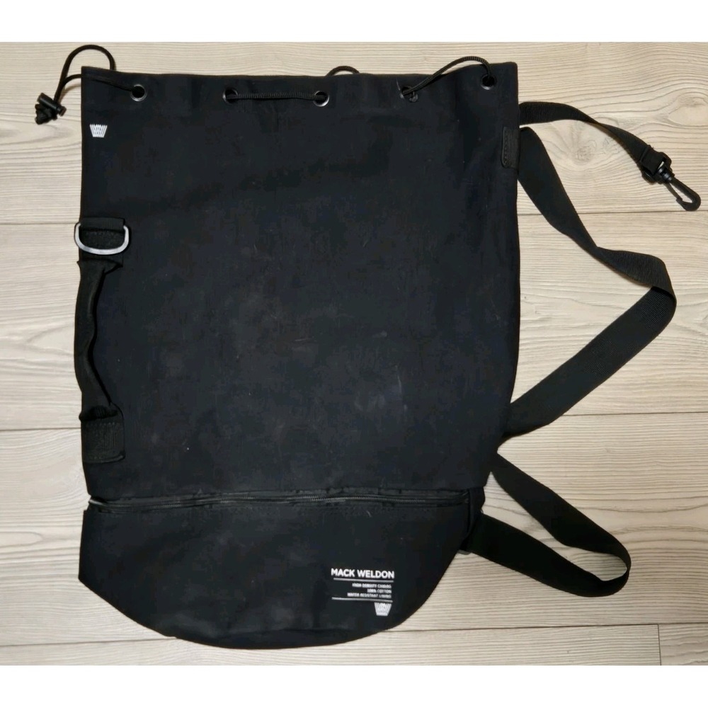 Mack Weldon Black Durable High Density Canvas Rucksack Sling Backpack Bag